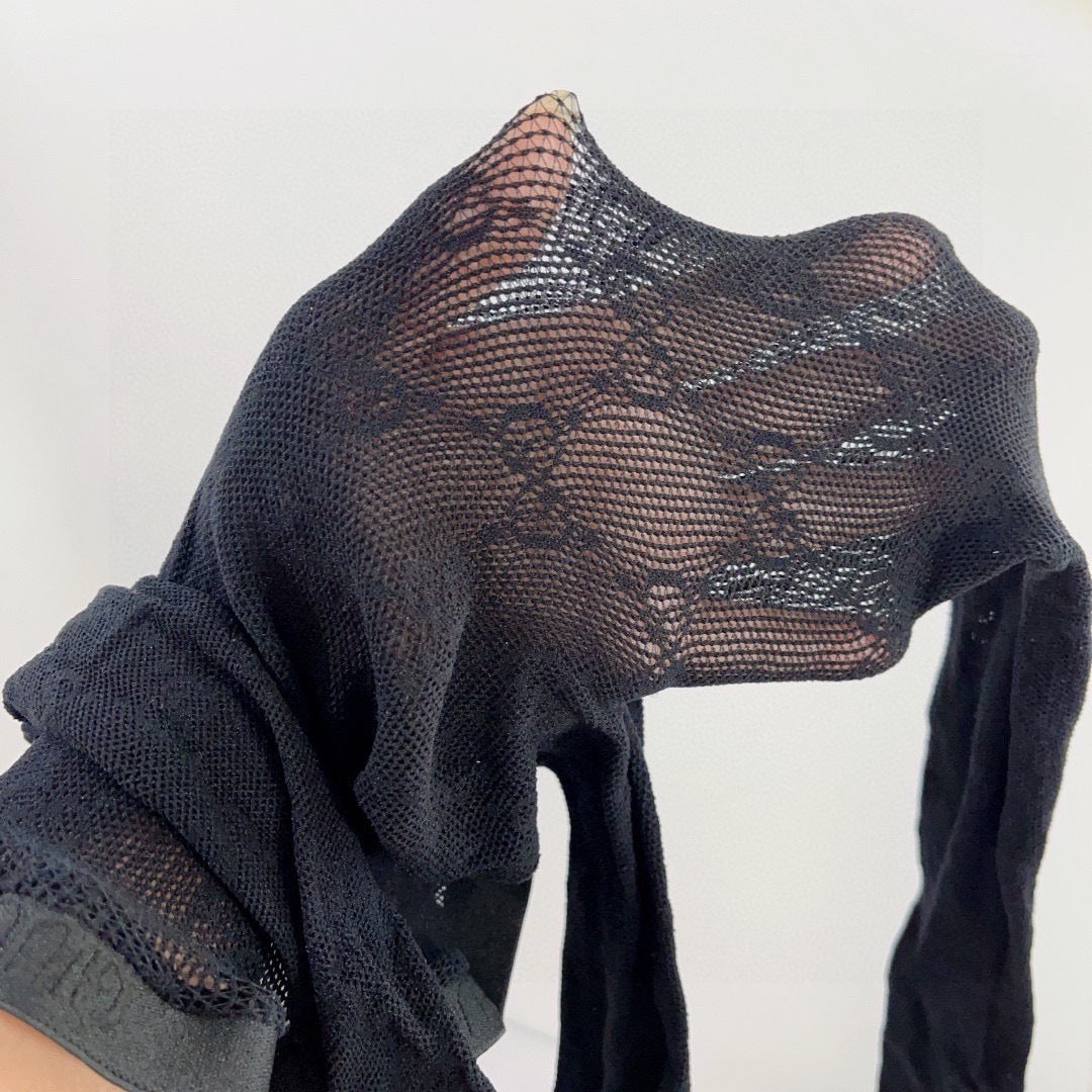 Small double G letter fishnet stockings