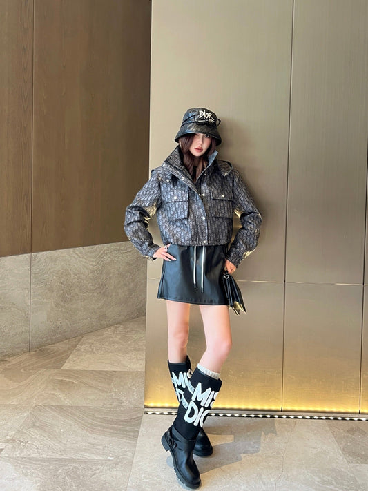 CD NEW Hooded cropped jacket