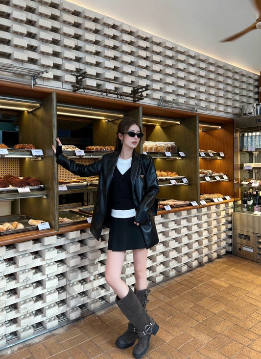 Pra NEW Leather blazer