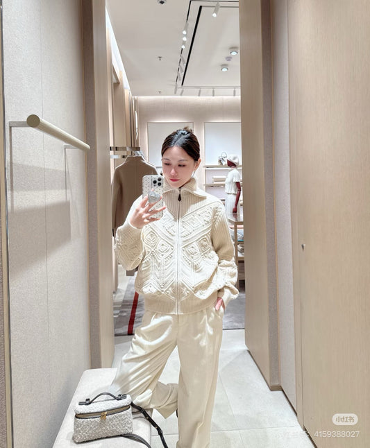 Loro NEW Jacquard knit cardigan