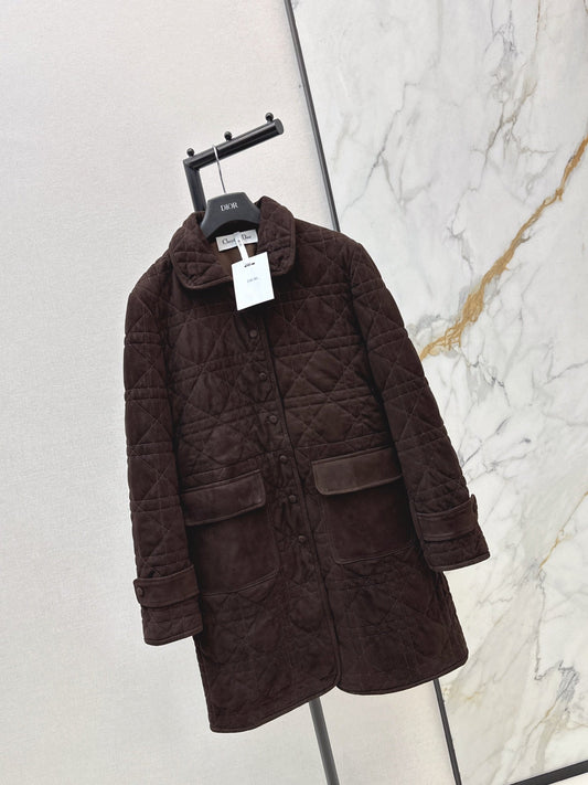 CD NEW Suede padded long coat