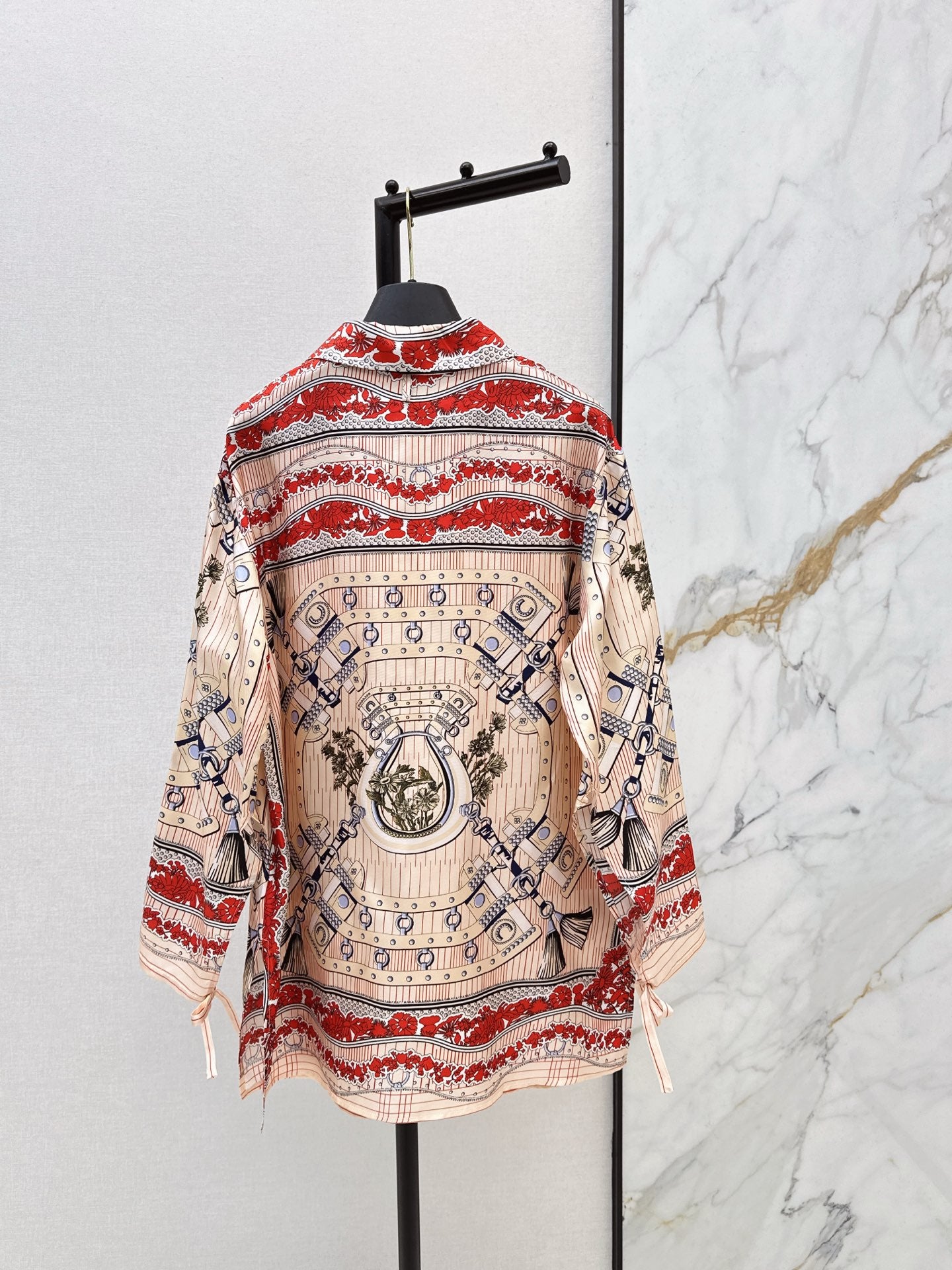 Herm NEW printed silk shirt