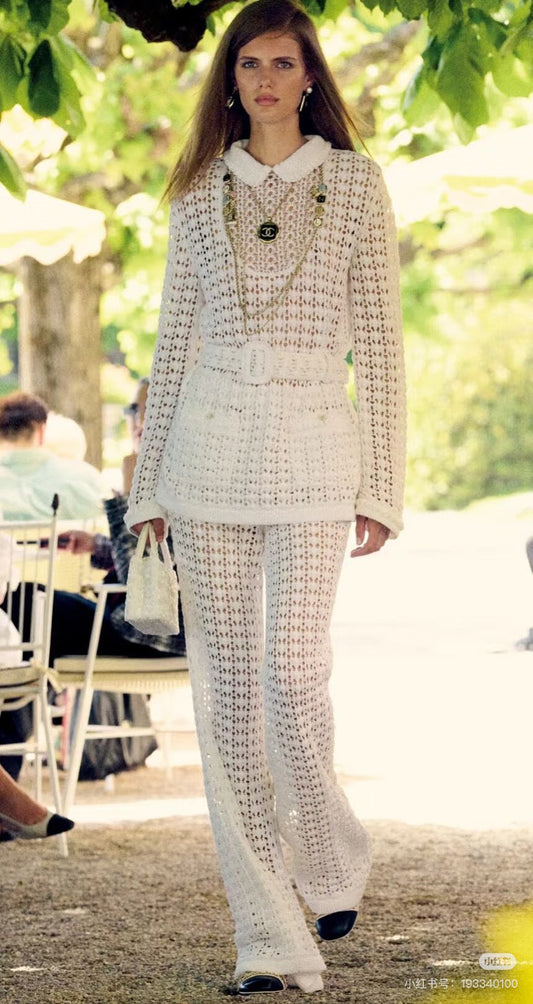 Chan NEW hollow knit pants