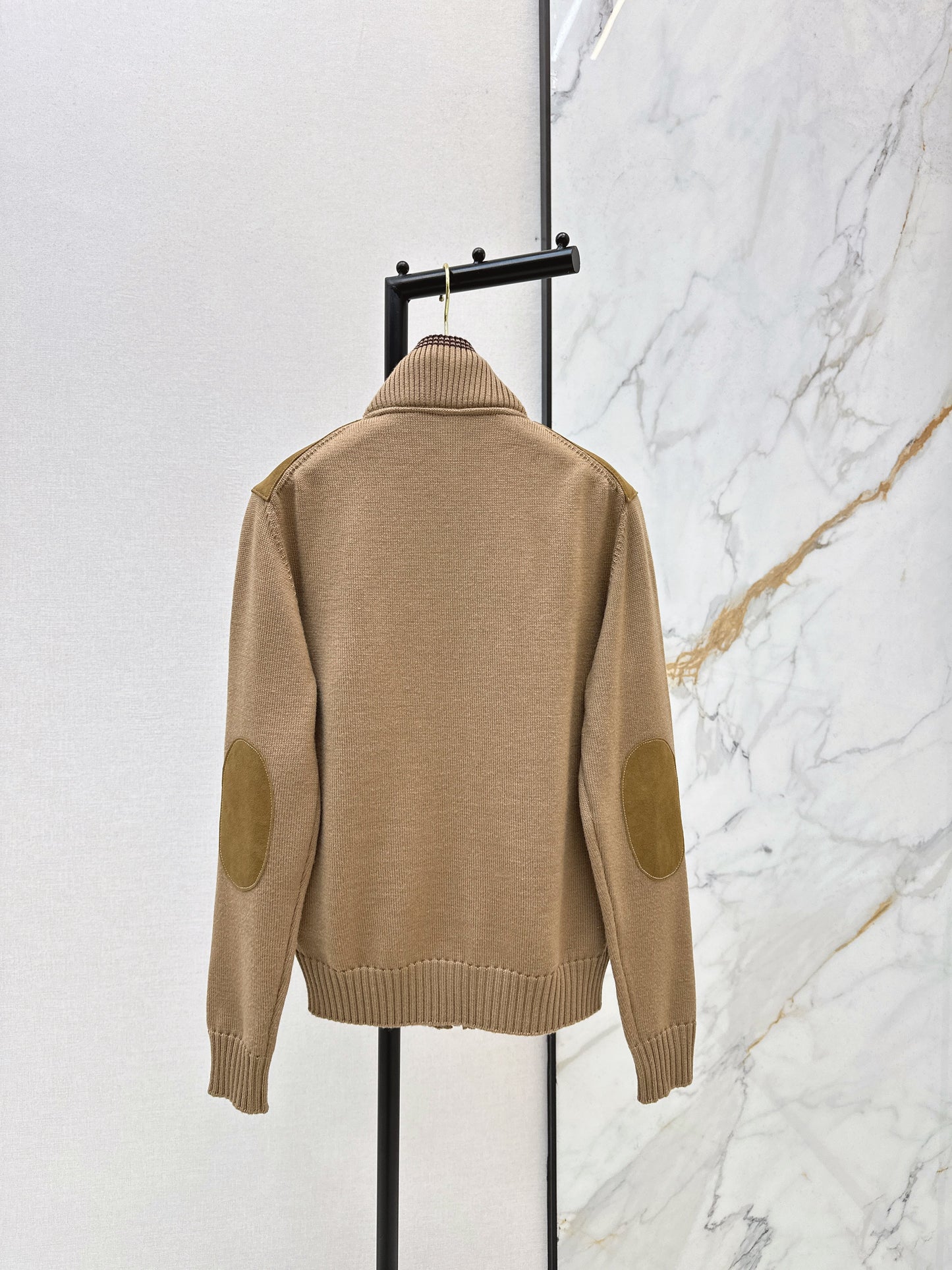 Miu NEW wool contact sheepskin zipper cardigan