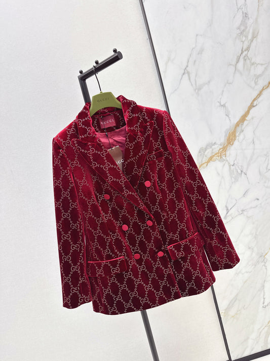 Guc NEW rhinestone velvet blazer