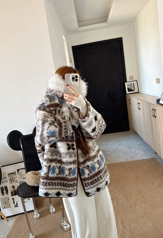 Loro NEW fair isle fleece jacket