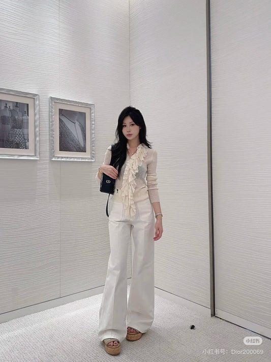 CD NEW detachable lace collar cardigan