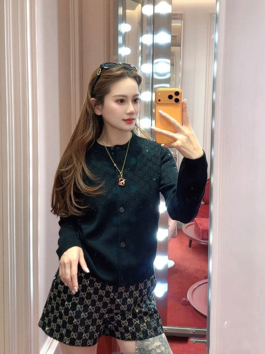 Guc NEW rhinestone cardigan