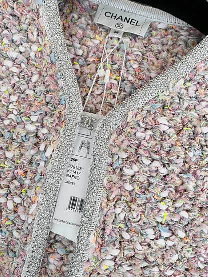 Chan's new tweed knit cardigan