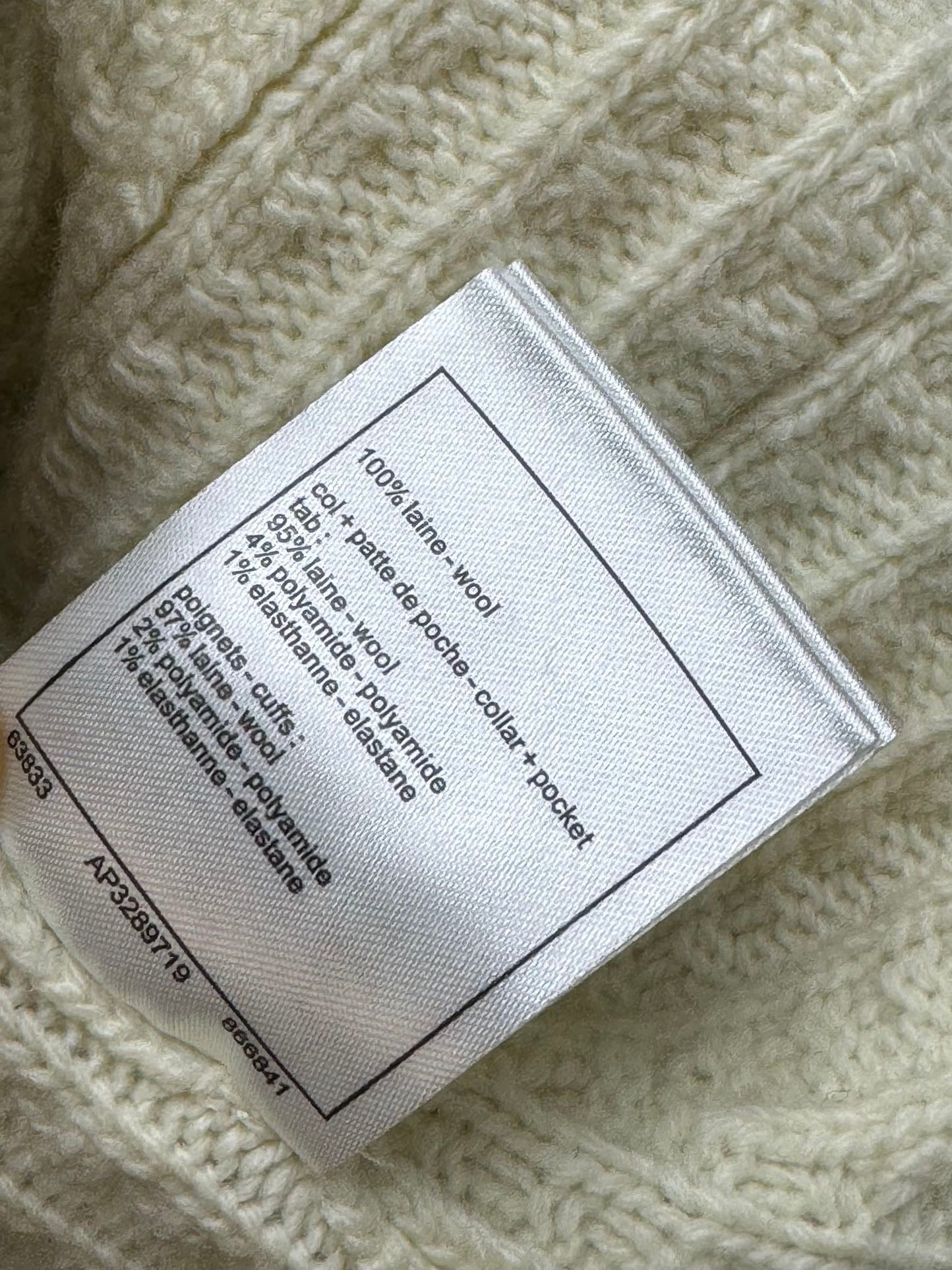 Chan's new knitted cardigan