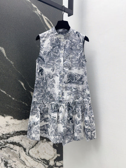 CD NEW printed sleeveless dress