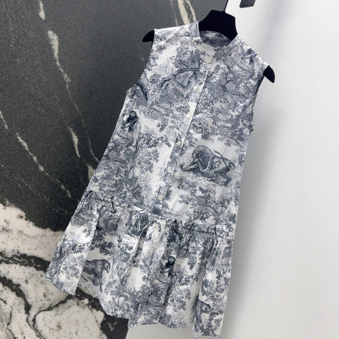 CD NEW printed sleeveless dress