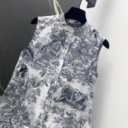 CD NEW printed sleeveless dress