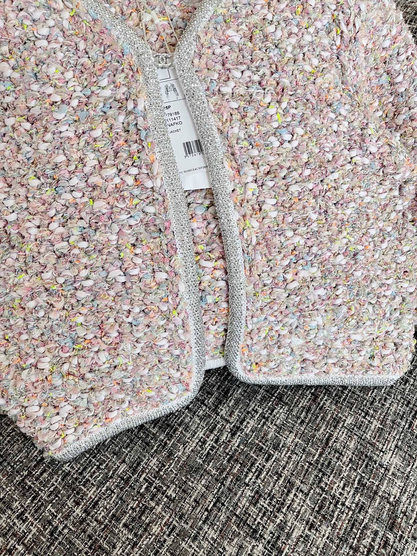 Chan's new tweed knit cardigan