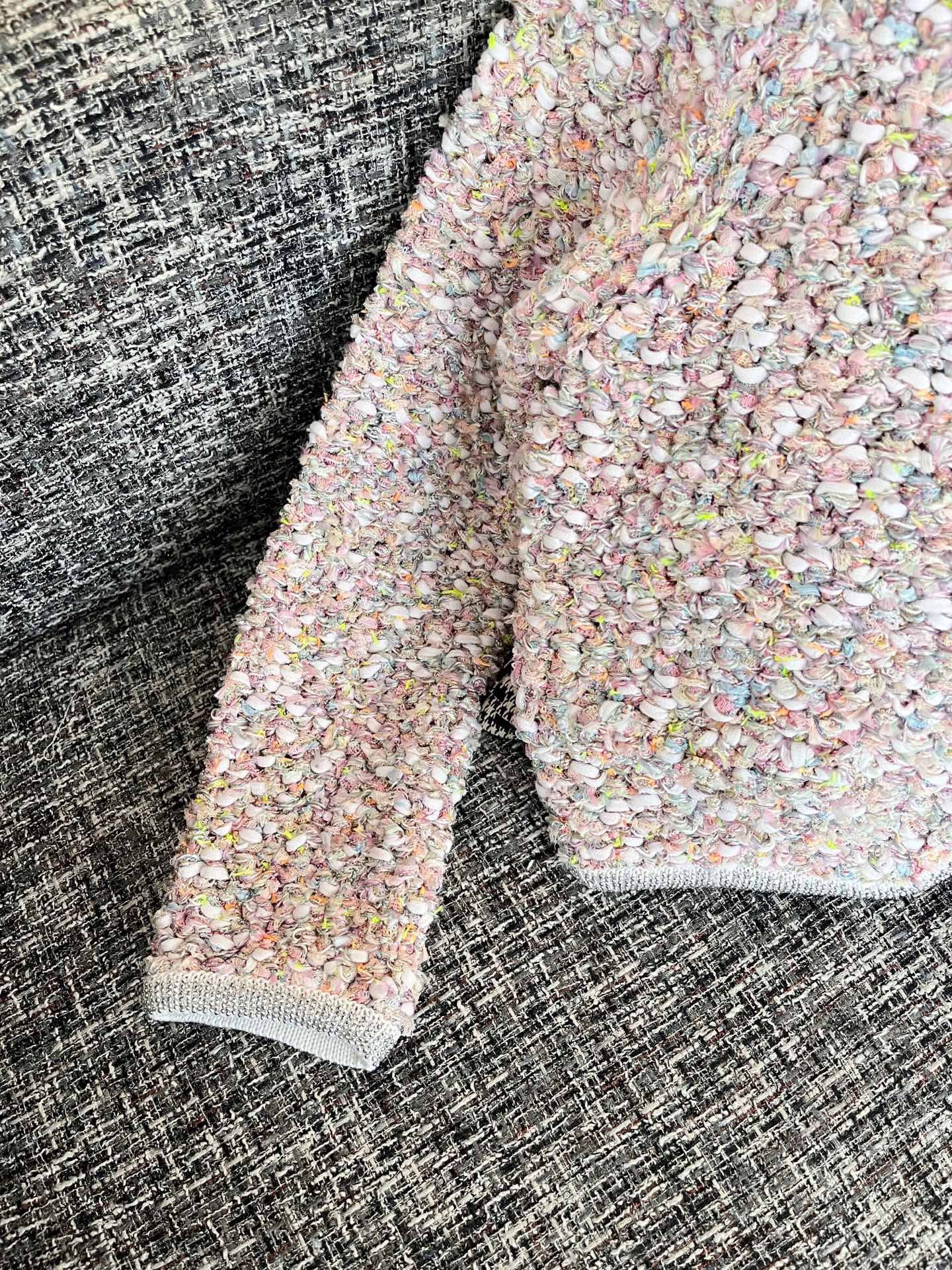 Chan's new tweed knit cardigan