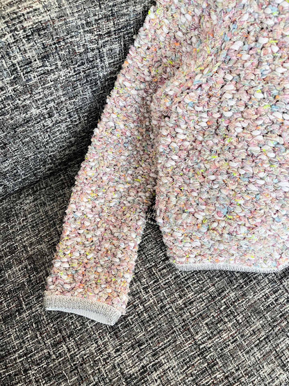 Chan's new tweed knit cardigan