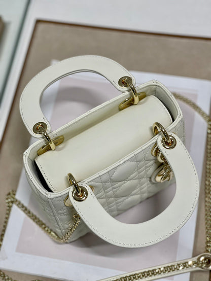 DO Mini Lady Bag Latte Cannage Lambskin