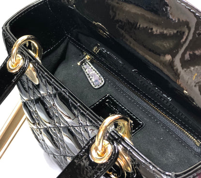 DO Mini & Small Lady Bag Black Patent Cannage Calfskin