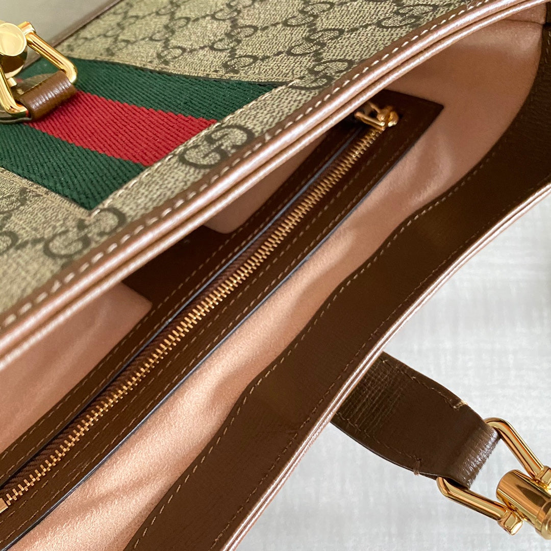 GC Jackie1961 Beige/ebony GG Supreme canvas, with brown leather trim