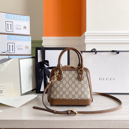 GC Horsebit 1955 small top handle bag Beige/ebony