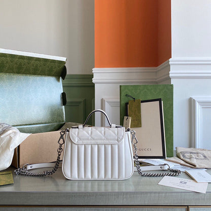 GC Marmont matelassé chevron leather Black / White / Dusty Pink / Gray Blue