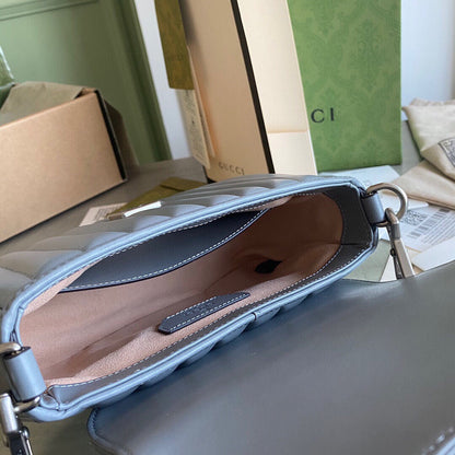 GC Marmont matelassé chevron leather Black / White / Dusty Pink / Gray Blue