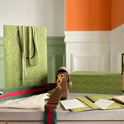 GC Horsebit 1955 mini shoulder bag Beige and ebony