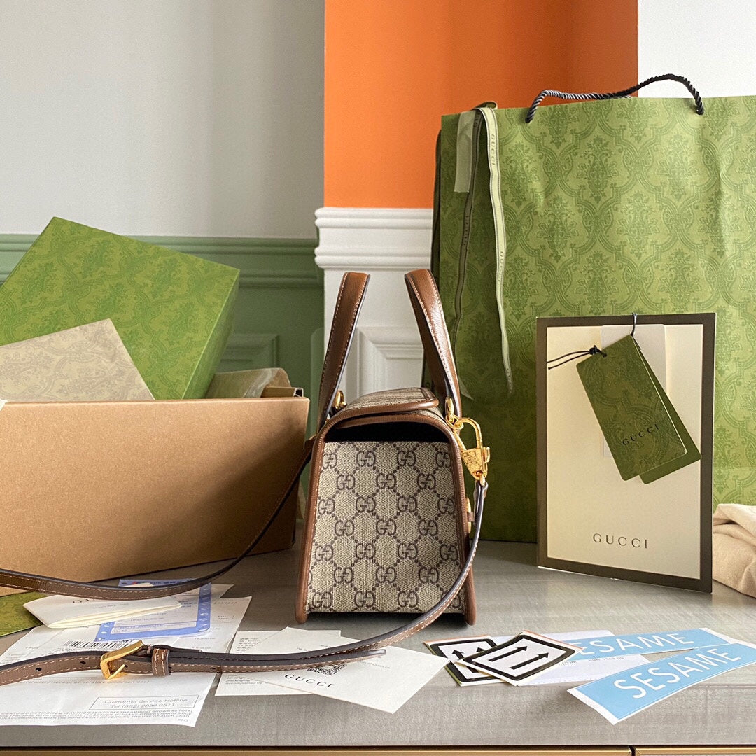 GC Horsebit 1955 Mini shoulder bag Beige and ebony