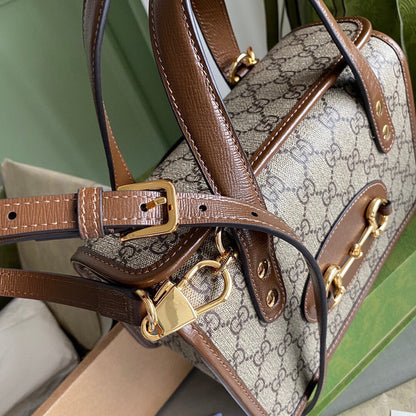 GC Horsebit 1955 Mini shoulder bag Beige and ebony