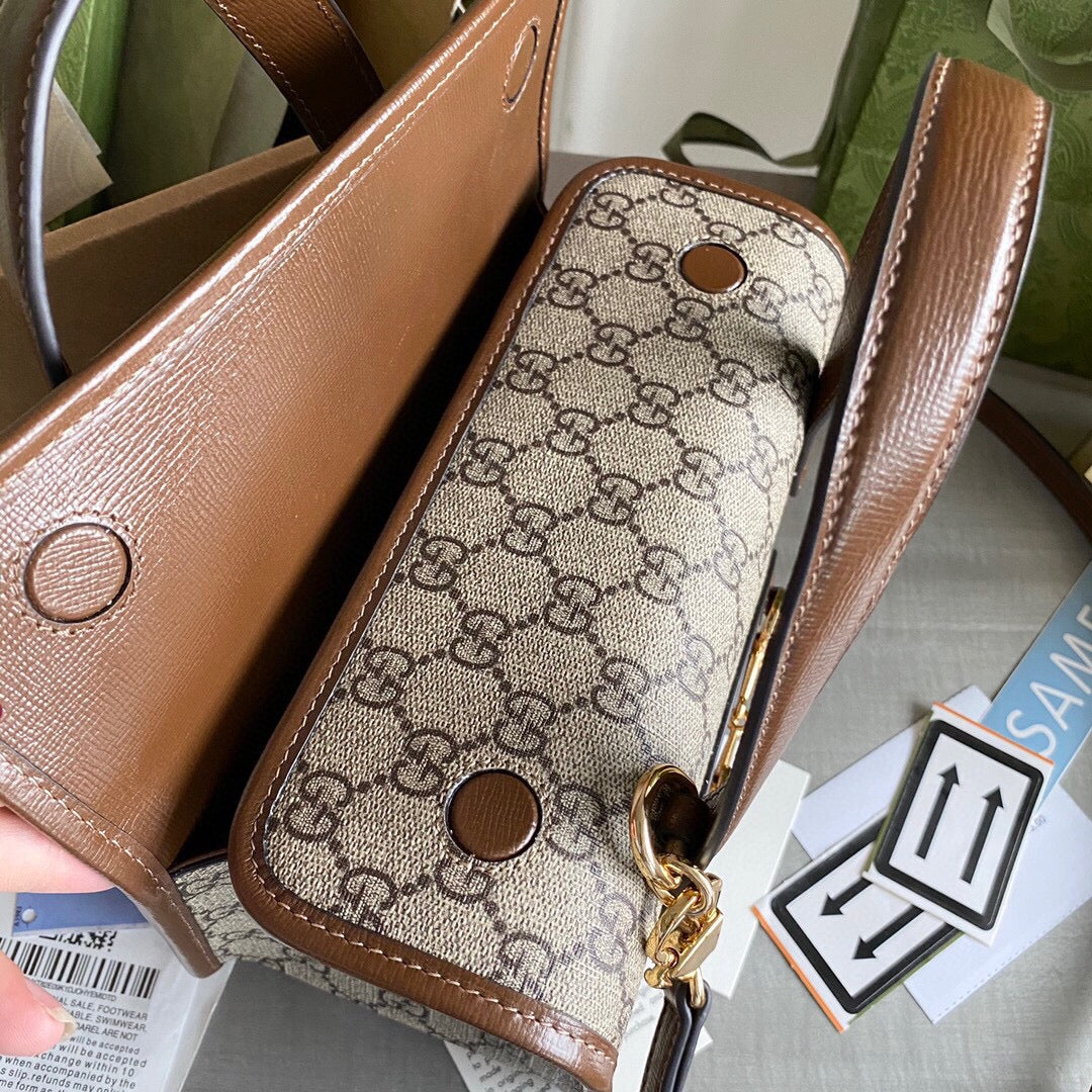 GC Horsebit 1955 Mini shoulder bag Beige and ebony