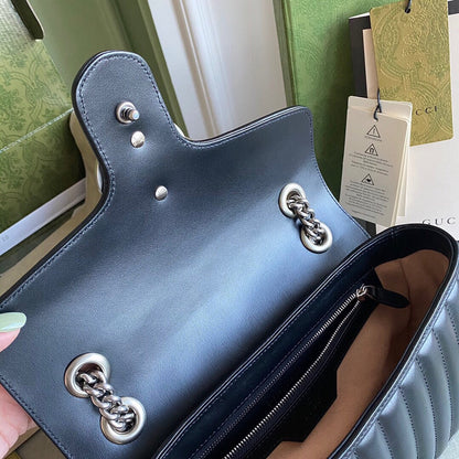 GC GG Marmont small shoulder bag Black / White / Dusty Pink / Gray Blue