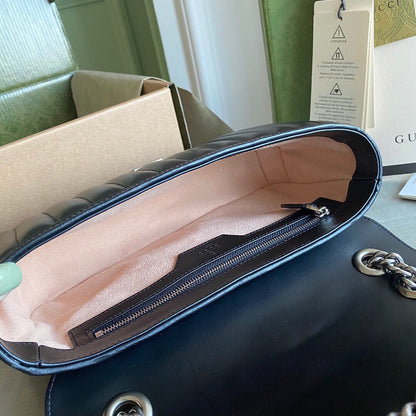 GC GG Marmont small shoulder bag Black / White / Dusty Pink / Gray Blue