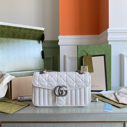 GC GG Marmont small shoulder bag Black / White / Dusty Pink / Gray Blue