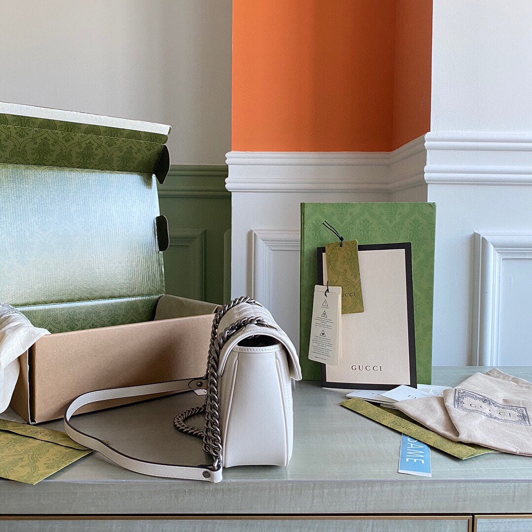 GC GG Marmont small shoulder bag Black / White / Dusty Pink / Gray Blue