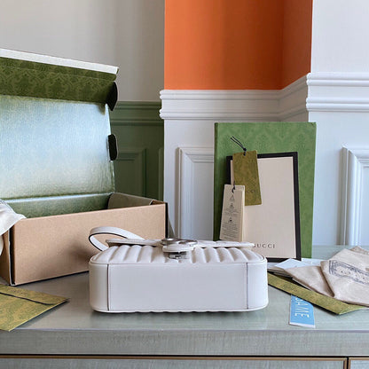 GC GG Marmont small shoulder bag Black / White / Dusty Pink / Gray Blue