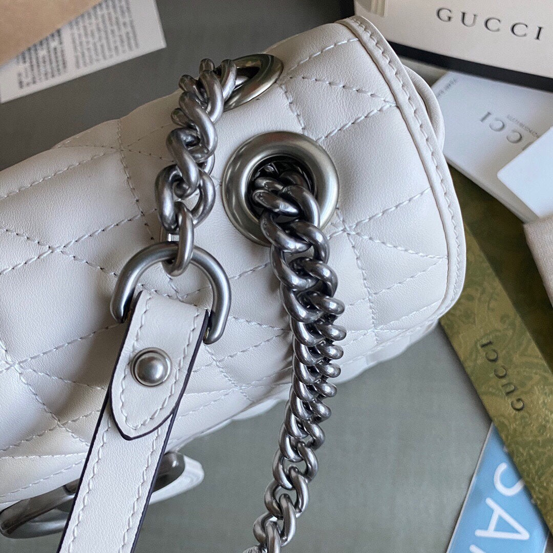 GC GG Marmont small shoulder bag Black / White / Dusty Pink / Gray Blue