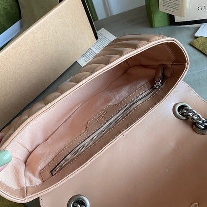 GC GG Marmont small shoulder bag Black / White / Dusty Pink / Gray Blue