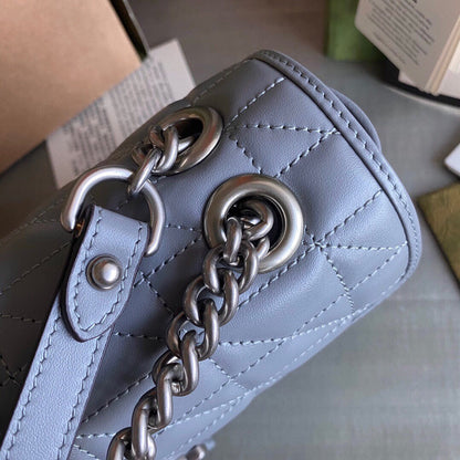 GC GG Marmont small shoulder bag Black / White / Dusty Pink / Gray Blue