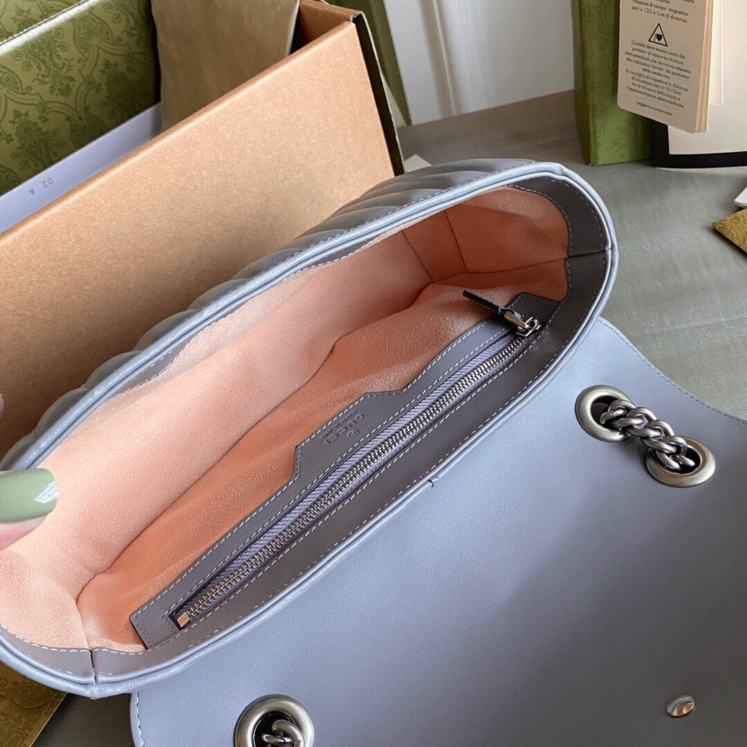 GC GG Marmont small shoulder bag Black / White / Dusty Pink / Gray Blue