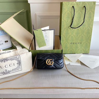 GC GG Marmont super mini bag Black / White / Red / Gray Blue