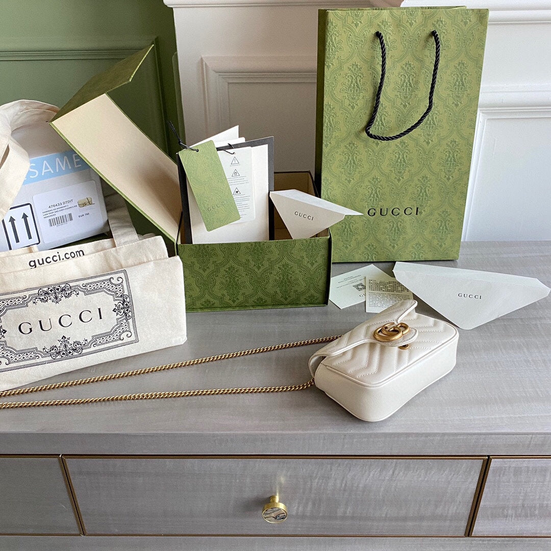 GC GG Marmont super mini bag Black / White / Red / Gray Blue