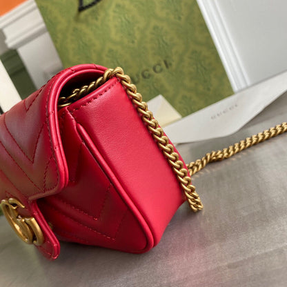 GC GG Marmont super mini bag Black / White / Red / Gray Blue