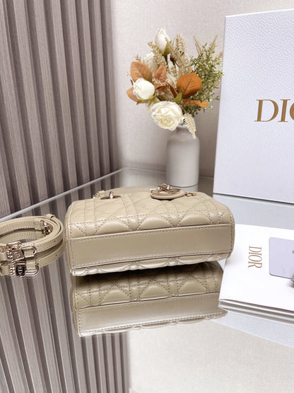 DO  Micro / Small / Medium Lady D-Joy Bag Sand-Colored Cannage Lambskin