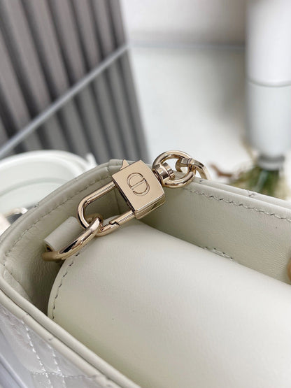 DO  Micro / Small / Medium Lady D-Joy Bag Latte Cannage Lambskin