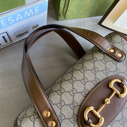 GC Horsebit 1955 Mini shoulder bag Beige and ebony