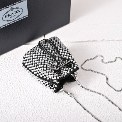 PD Embellished satin mini-pouch