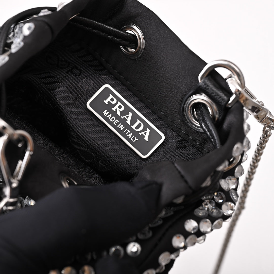 PD Embellished satin mini-pouch