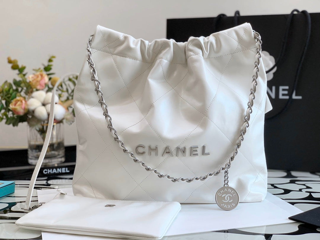 C* 22bag garbage bag♥ white silver chain