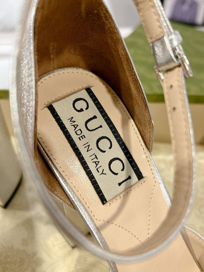 G* New high heels with crystal diamond double G buckle