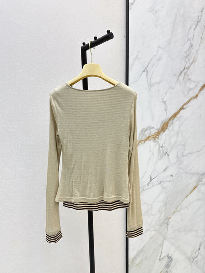 Chan New Striped bottoming shirt